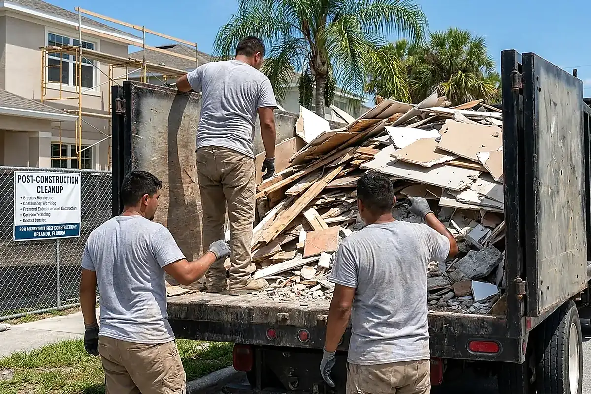 Debris Removal Crew Loading Mixed Debris for Debris Removal in Winter Park