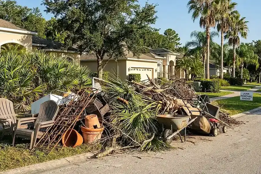Yard Waste Storm Branch Pile for Yard Waste Removal