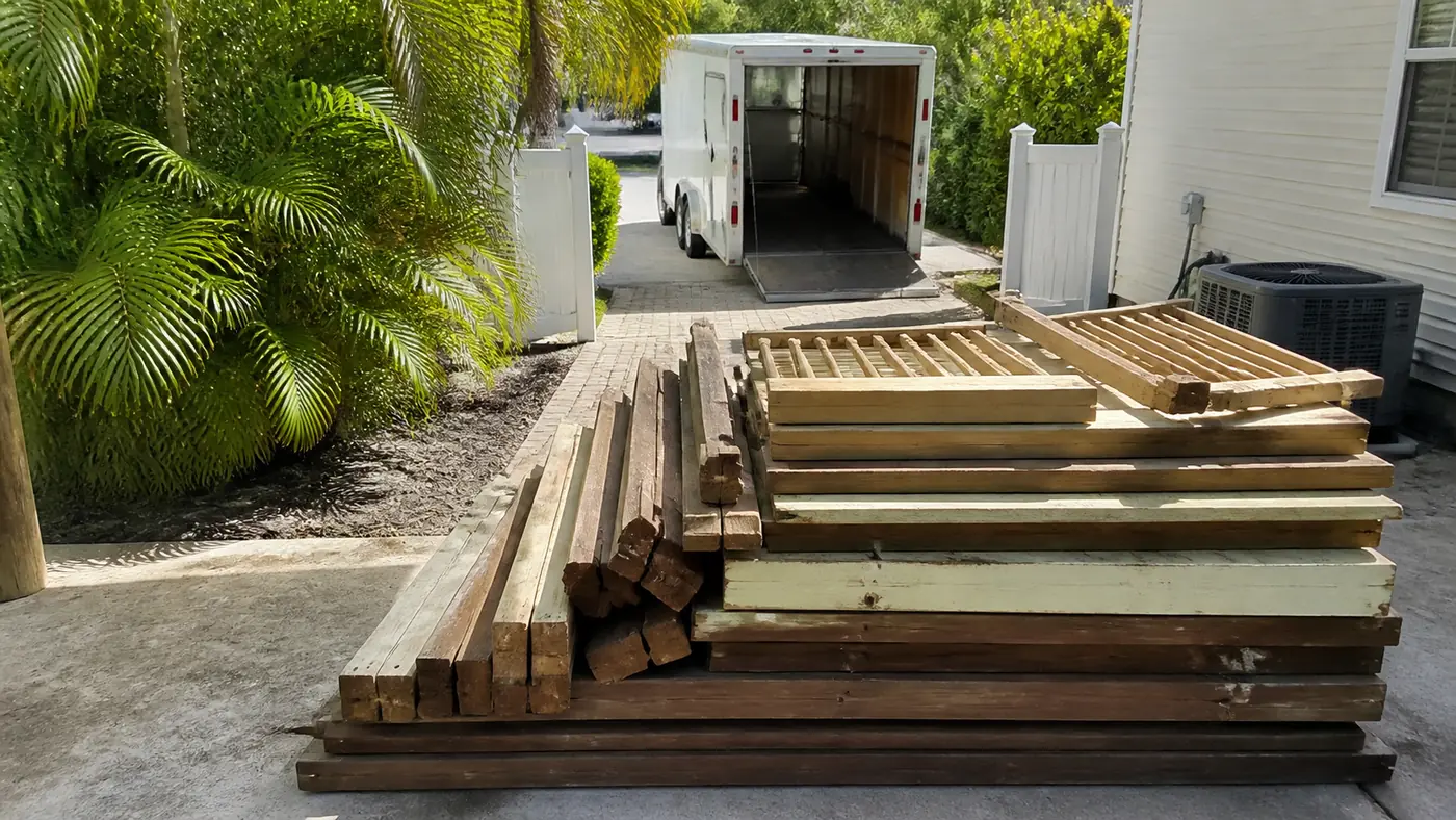 Deck Demolition Orlando Stacked Deck Boards for Deck Demolition