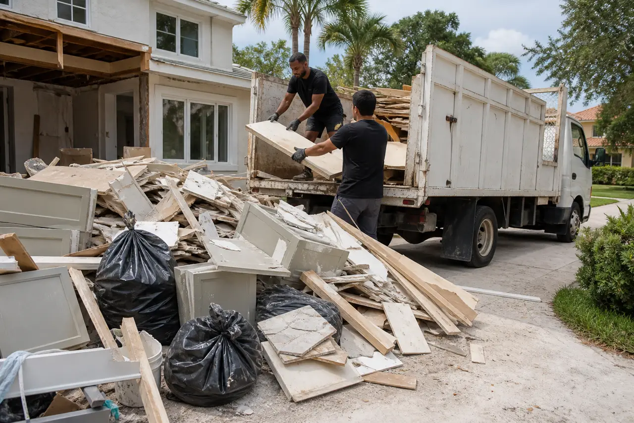 Construction Debris Orlando Renovation Driveway for Construction Debris Removal After an Orlando Renovation